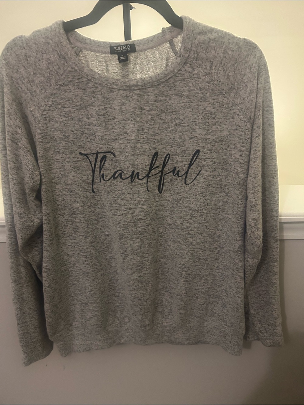 Buffalo David Bitton Gray "Thankful" Pullover Sweatshirt
